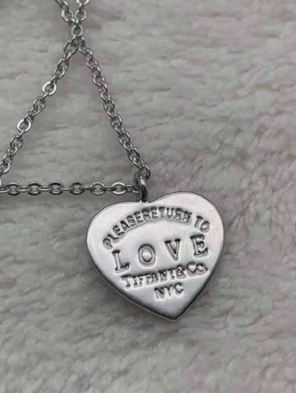 Tiffany & Co. Sterling Silver 'Love' Heart Pendant Necklace - Silver - Picture 3 of 10